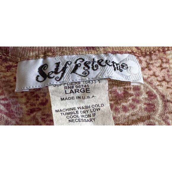 Vintage Self Esteem Blouse Top Y2K Paisley Fairy Grunge Mesh Renaissance Cosplay - Picture 2 of 6